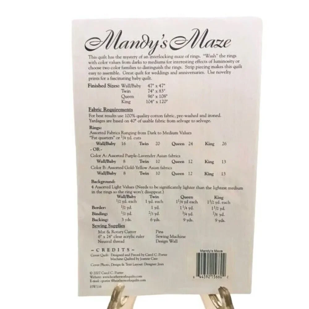 #1573 Mandy's Maze STIP PIECE BED Quilt Pattern